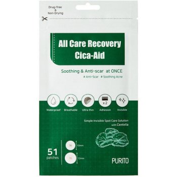 Purito All Care Recovery Cica-Aid lokálne náplasti na liečbu nedokonalostí 51 ks