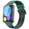 eses Silikónový remienok dierkovaný pre Huawei watch fit 2 - Zeleno čierny