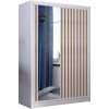 | Šatníková skriňa so zrkadlom SANTINO 150x215 cm biela/dub craft | MT0112