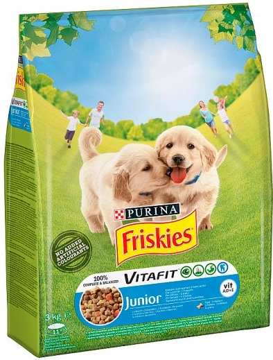 Friskies Junior s kuraťom a zeleninou s mliekom 3 kg