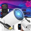 PRENOSNÝ PROJEKTOR WIFI ANDROID SMART BT 5.0 4K S OTOČNÝM OBJEKTÍVOM A REPRODUKTOROM