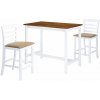vidaXL Barový stôl a stoličky, 3 kusy, masív, hnedá a biela