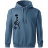 Husľový kľúč gitara - Oversized mikina pánska Moon - kratšia + širšia - S ( Denim )