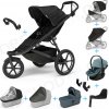 Set 10v1 Thule Urban Glide 3 Black s magnetickou sponou + madlo + vanička Dark Slate + pláštenky a moskytiéry Thule + Autosedačka Thule Maple Mid Blue s ISOFIX základňou Thule Alfi a adaptérmi