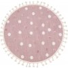 Najkoberce Skandi Kids A2565A so strapcami ružový / krémový kruh 120 cm kruh