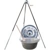 Perfect Cauldron kotlík na guláš nerez 1,5 mm 30 l pokrievka nerez 50 cm INOX špeciálna teleskopická trojnožka s poistnou kladkou 93-170 cm VAR vareška 50 cm Smrek