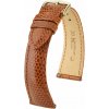 Kožený remienok Hirsch London L 04366070-7, hnedý, jašterica, dĺžka L, Quick Release