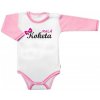 Body dlhý rukáv s vtipným textom Baby Nellys, Malá Koketa, holka, veľ. 68, 68 (3-6m)