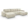| Rozkladacia čalúnená sedacia súprava do U ALMADA s úložným priestorom, béžová | LK0051