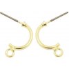 Crystal-ZONE Náušnice tŕň polkruh s očkom 15mm gold plating 24kt
