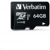 Karta VERBATIM MicroSDXC 64GB Pro, U3 + adaptér 47042