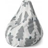 Sablio Sedací vak Pear Sivé stromčeky - 70 x 95 x 15 cm