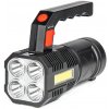 Amio LED pracovná baterka 4LED + COB 1200mAh - 03273