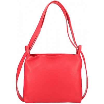 Made in Italy kožená kabelka na rameno/batoh 575 červená