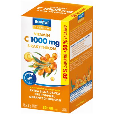 Revital PREMIUM VITAMIN C 1000 mg S RAKYTNÍKOM s postupným uvoľňovaním 120 tabliet