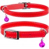 WAU DOG Kožený obojok pre mačku červený Obvod krku: 17-20 cm, širka: 9 mm