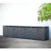 Westmann Kubus 7 kovový box na odpadkové koše 7x240L 464x80x116 cm, antracitová