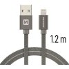 Swissten 71523202 Datový Textile Usb / Lightning, 1,2m, šedý