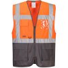 Portwest C476 Warsaw Reflexná manažérska vesta oranžová/šedá XL