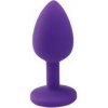 Malý silikónový análny kolík Jeweled Silicone Anal Plug Purple