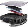 AXAGON HMC-UFO, USB 10Gbps hub, 2x USB-A, USB-C, HDMI 4k/60, RJ-45, M.2 slot, SD/mSD, audio, PD 100W, kábel USB-C 65cm