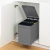 Gollinucci Výsuvný odpadkový kôš 300mm - 2 x 7,5L / Šedá