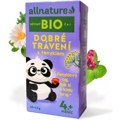 Allnature BIO Detský čaj Dobré trávenie s feniklom, 20 x 1,5 g