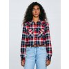 Big Star dámska flanelová košeľa s károvaným vzorom Hiri červeno modrá