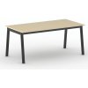 Rokovací kancelársky stôl PRIMO BASIC, 180x90 cm, čierna podnož, breza