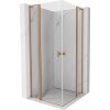 Mexen, Mexen Mist L Duo sklápací sprchový kút 90 x 90 cm, transparentný, brúsená meď - 8A4L-090-090-65-00