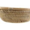 Prútený trstinový košík prírodnej farby kruhového tvaru 25 x 25 x 8 cm 40449