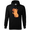 Kapybara s palcom hore - Mikina pánska Cape s kapucňou - 4XL ( Čierna )
