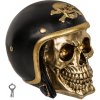 Out Of The Blue Pokladnička zlatá lebka s motorkárskou prilbou