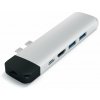 Replikátor portov Satechi Aluminium Type-C PRO Hub (HDMI 4K, PassThroughCharging, 1x USB3.0, 1xSD, Ethernet) - Silver (ST-TCPHES)