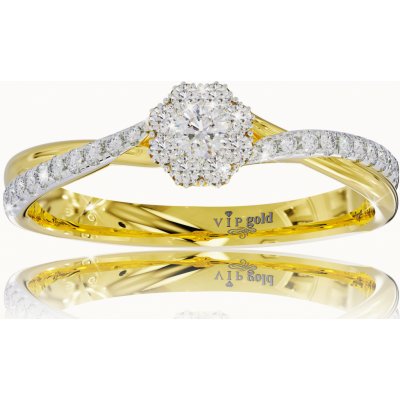VIPgold Zásnubný prsteň s briliantmi v žltom zlate R330 44213z