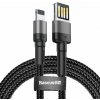 Baseus CALKLF-HG1 Cafule kábel USB to Lightning Double Sided 1.5A 2m Grey/Black