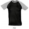 SOL´S FUNKY / Pánske 2-farebné raglánové tričko - black/grey melange S