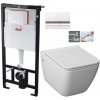 ALCADRAIN Sádromodul - predstenový inštalačný systém s bielym / chróm tlačidlom M1720-1 + WC JIKA PURE + SEDADLO duraplast AM101/1120 M1720-1 PU1