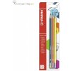 STABILO pencil 160 - ceruzka s gumou - tvrdosť HB - 3 ks - petrolejová / oranžová / žltá