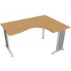 Pracovný stôl Flex, ergo, ľavý, 160x75,5x120 (80x60) cm, buk/kov