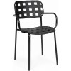 Bizzotto Clover Čierne kovové záhradné stoličky v súprave 4 ks