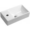 SAPHO MINOS 40 x 22cm ľavé umývadlo hranaté, s prepadom, s otvorom, keramické, biele, 4759