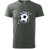 Futbalová lopta v triku - Klasické pánske tričko vyššej gramáže - 2XL ( Tmavá bridlica (sivá so zeleným nádychom) )