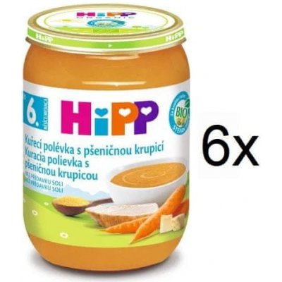 HiPP BIO Slepačia s pšeničnou krupicou 6x 190 g