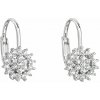 Strieborné náušnice visiace so zirkónom biela kvietka 11217.1