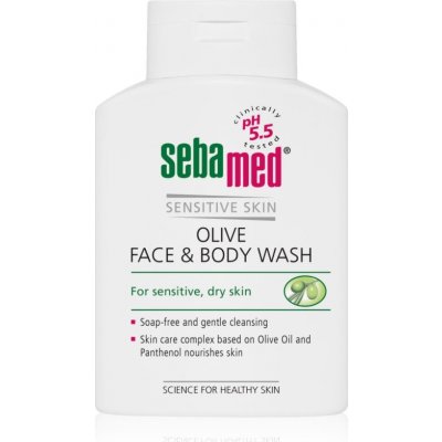 Sebamed Wash jemná umývacia emulzia na telo a tvár s olivovým olejom 200 ml