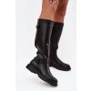 Boto Izolované dámske čižmy na nízkom podpätku s prackami Čierne Sorelle čierna 36 Boto 5905677731378