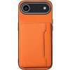 AppleKing kožený kryt s vreckom na karty pre iPhone Air - oranžový - možnosť vrátiť tovar ZADARMO do 30tich dní