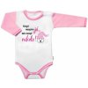Body dlhý rukáv s vtipným textom Baby Nellys Já jsem TEN DŮVOD našeho zpoždění holka