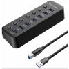 PremiumCord USB 3.2 Superspeed HUB 7-portový s vypínačmi portov (KU3HUB7A)